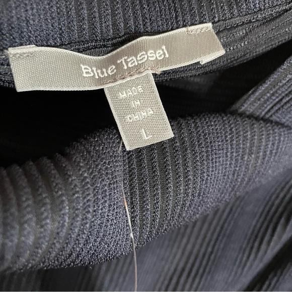 Anthropologie Blue Tassel Off Shoulder Top - Picture 11 of 12